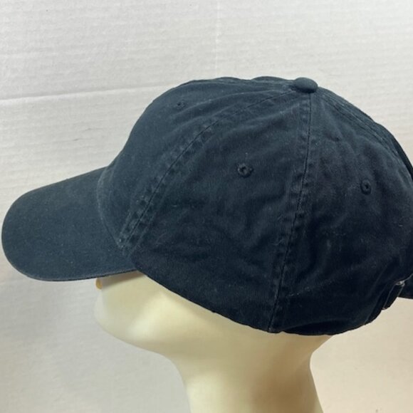 Polo Ralph Lauren Cotton Embroidered Logo Black Baseball Cap Hat Adjustable - Picture 2 of 12